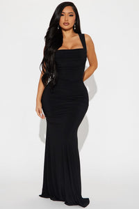 Sydney Low Back Maxi Dress Black Fashion Nova