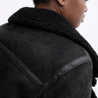 Caroline – Shearling Aviator Suede Jacket