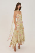Monterey Dress With Scarf In Whistledown Endive Multi