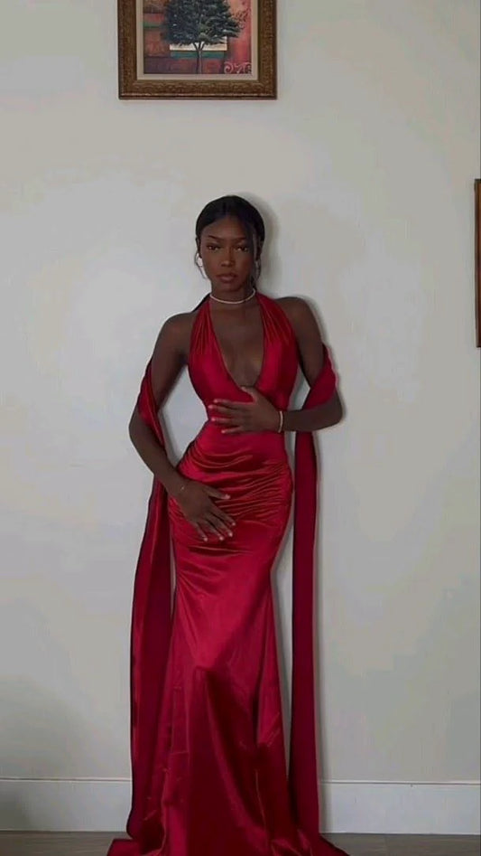 Sexy Mermaid Backless Evening Prom Dress 22th Birthday Outfits P646
