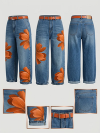 Maud - Shirt Dress and Floral Jeans Set