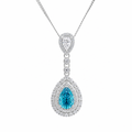 4.6ct Drop-Shaped Aquamarine Diamond Necklace