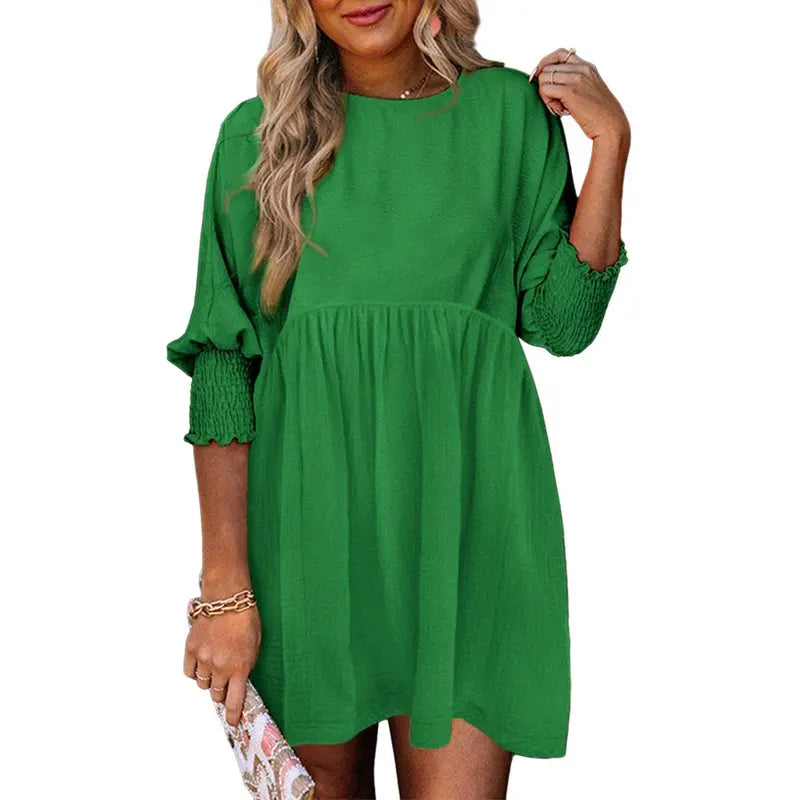 Luna – Casual Loose Fit Short Sleeve Mini Dress