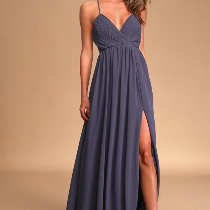 Dress Nwt Undercover Lover Denim Blue Pleated Maxi Dress Color: Blue
