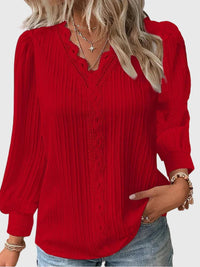 Andrea | Elegant Pullover Blouse Red