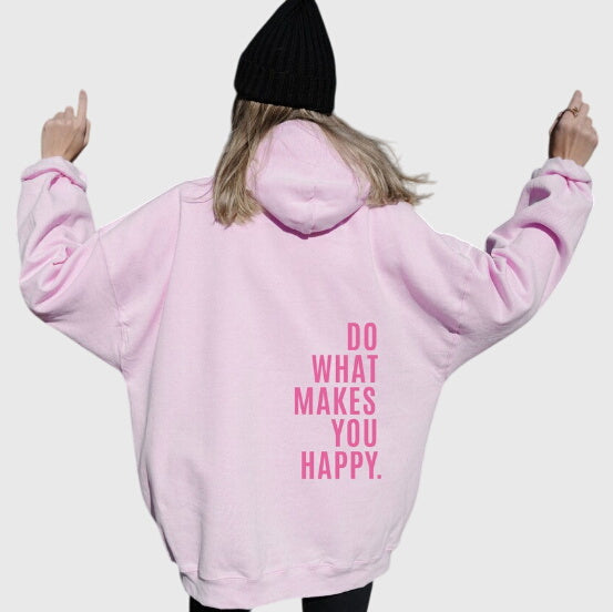 Lucy - Oversized Bliss Hoodie Light Pink - Pink-Colored print