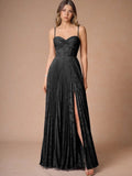 Dress Atelier Akiko Black Pleated Maxi Dress Color: Black Size: 18