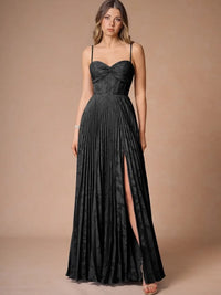 Dress Atelier Akiko Black Pleated Maxi Dress Color: Black Size: 18