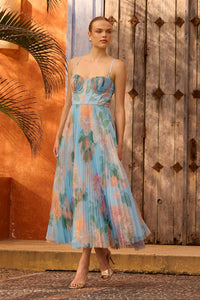 Amara Gown Sky Multi Sandwashed Floral