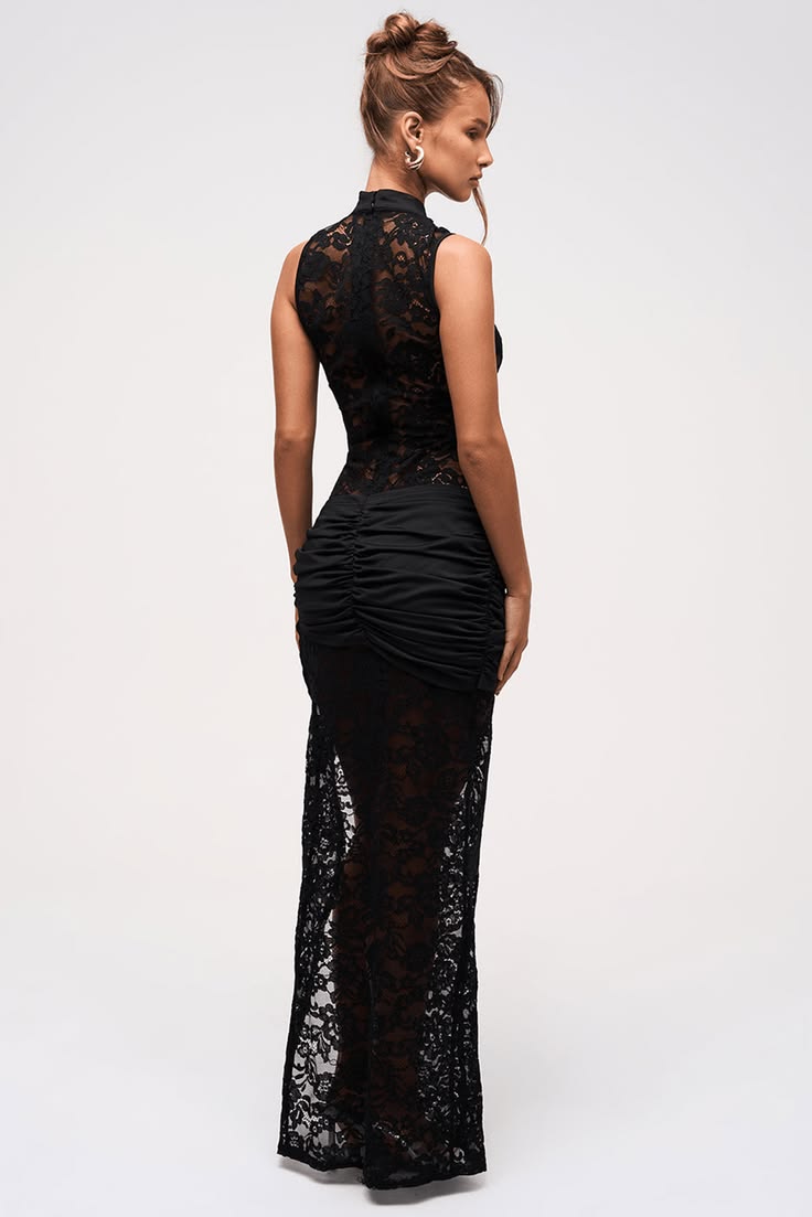 Lace Keyhole Maxi Dress Black Lace Maxi Dress Murci