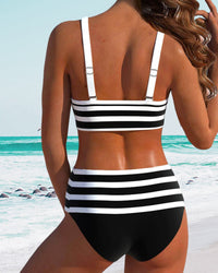 Rosamund - High-Waisted Striped Bikini