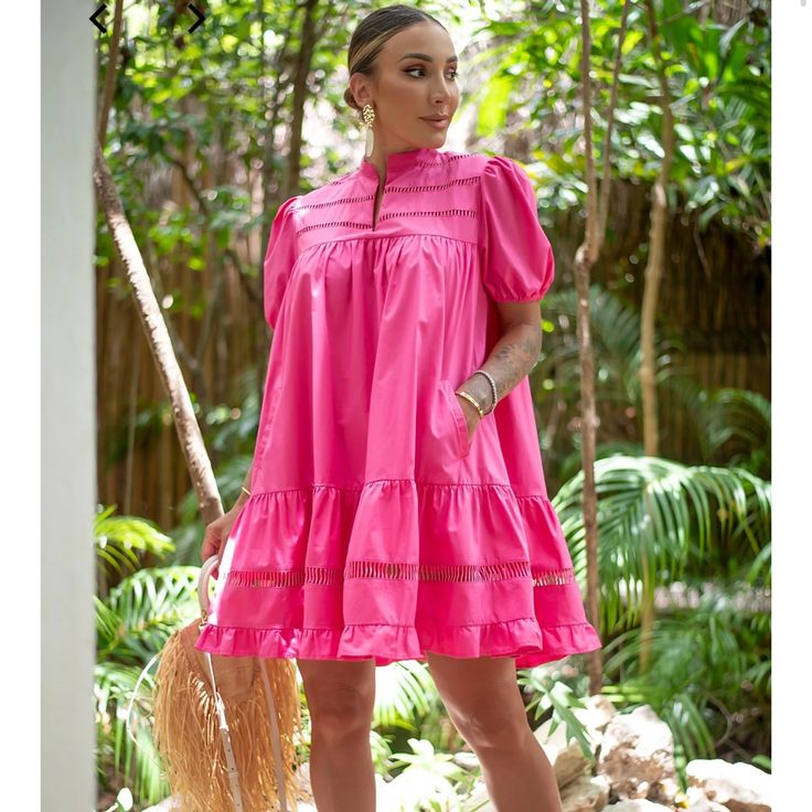 Byegreis Dress Byegreis Leticia Pink Dress Small Color: Pink Size: S