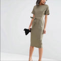 Dress Iso Linen Dress Color: Green Size: 4
