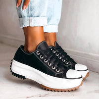 Daisy | Women Casual Lace Up Platform Everyday Sneakers Black