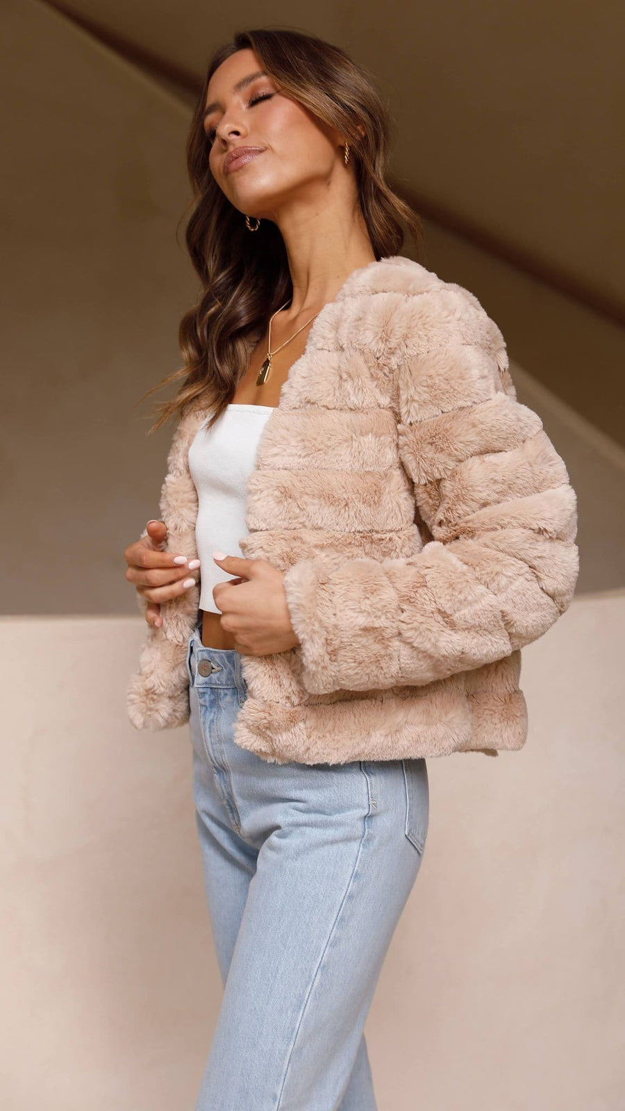 Mirna Faux Fur Cropped Jacket