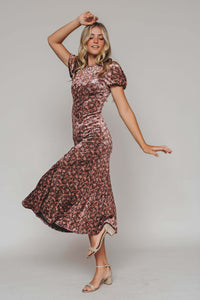 Jenna Coral Floral Velvet Dress - MCO