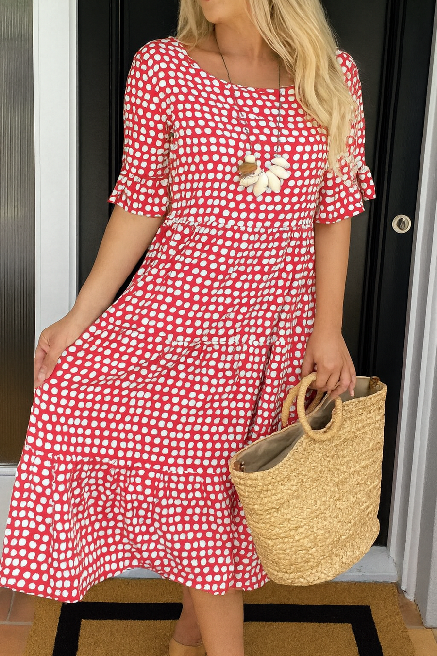 Loren – Short-Sleeve Midi Dress
