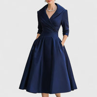 Marley Quinn | Elegant Midi Dress Navy Blue (Almost Sold Out)