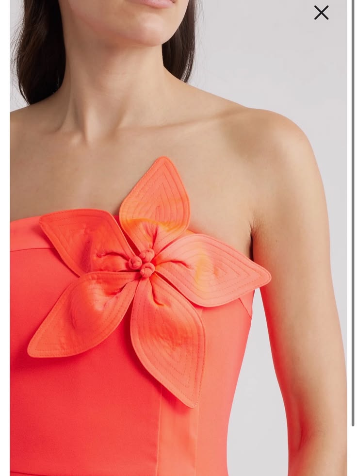 Lilly Pulitzer Dress Lilly Pulitzer Strapless Coral Flower Applique