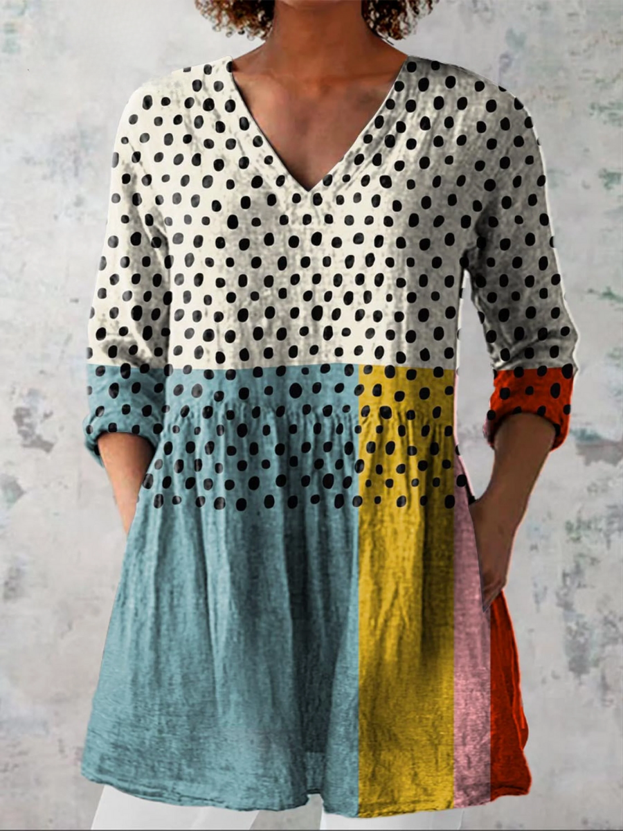 Bexa – Long Blouse with Statement Pattern