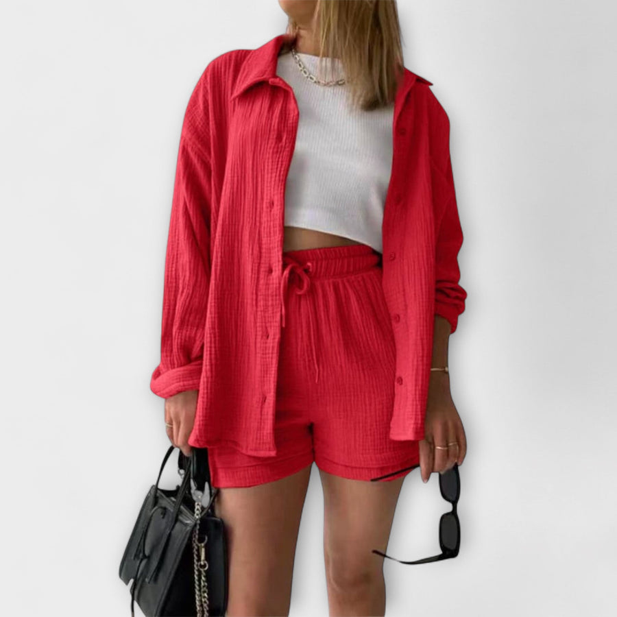 Roselina | Elegant Top & Bottom Red