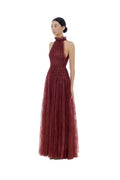 Burgundy Smocked Lace Maxi Dress Burgundy