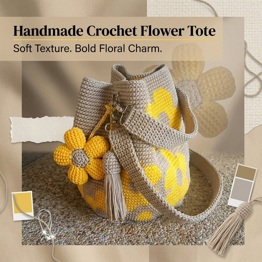 Maribel – Handcrafted Crochet Floral Tote Bag