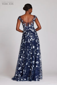 Embroidered Lace Illusion Gown