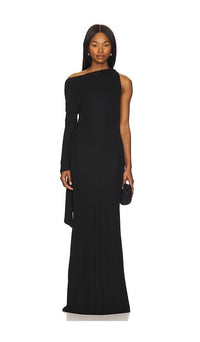 Nbd Lightweight Stretch Jersey Maxi Dress Black