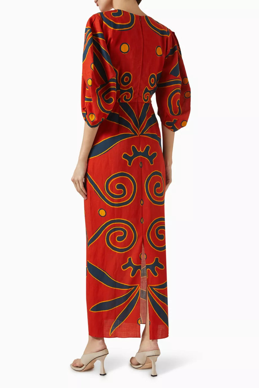Gaia Cut-out Maxi Dress in Linen