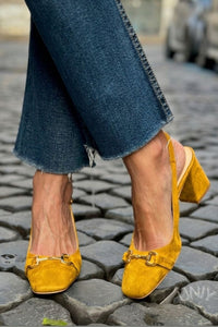 Ingrid – Suede Slingback Block Heels