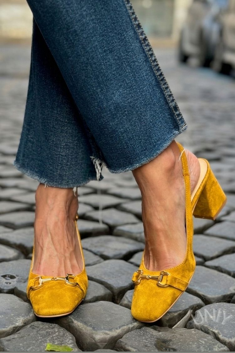 Ingrid – Suede Slingback Block Heels