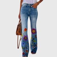 Pants With Flowers Red Flower