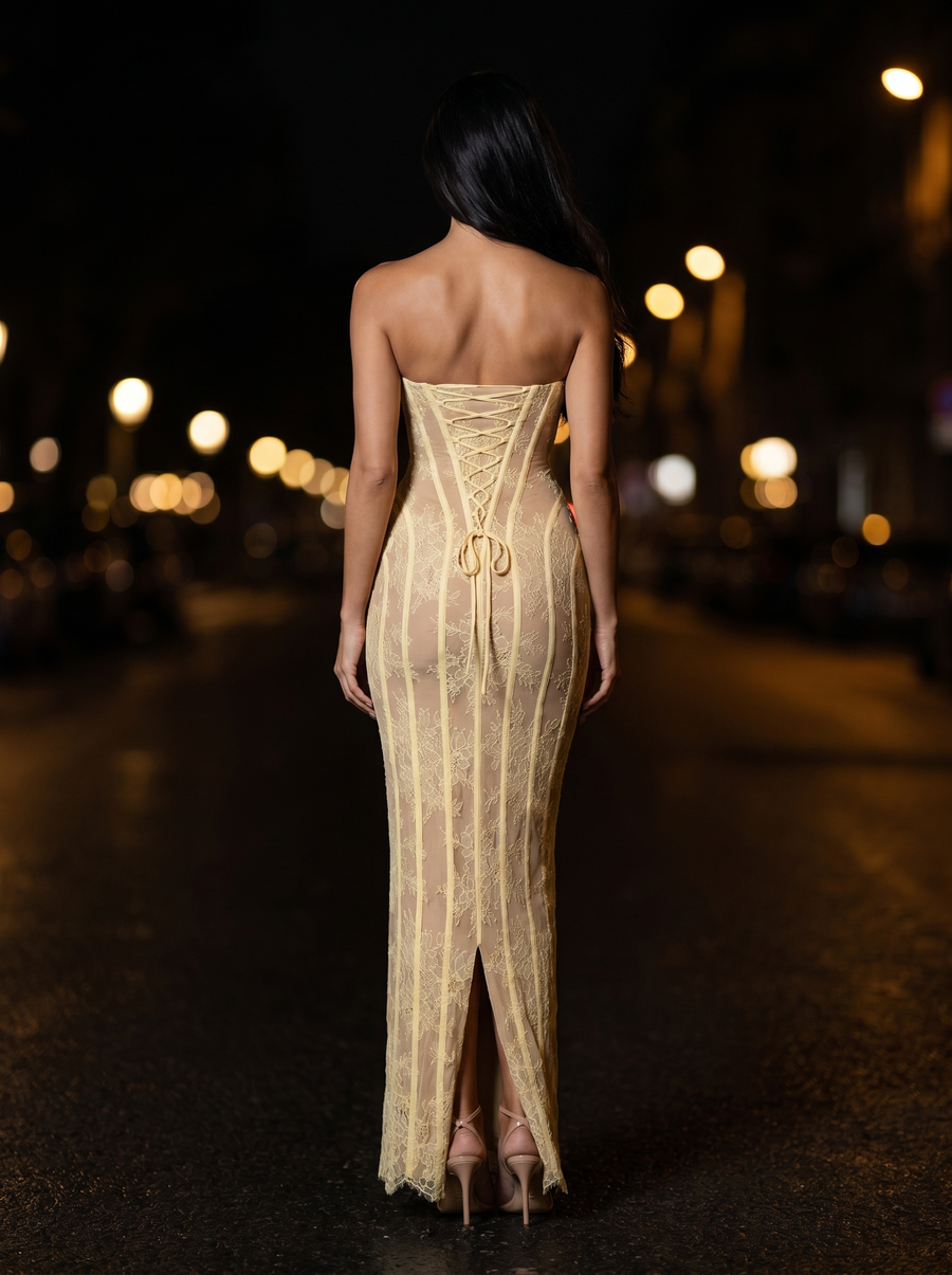 SAVANNAH MAXI DRESS Lemon back