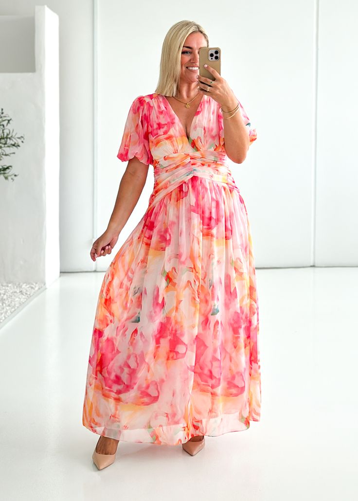 Aubree Maxi Dress Ruby Splash