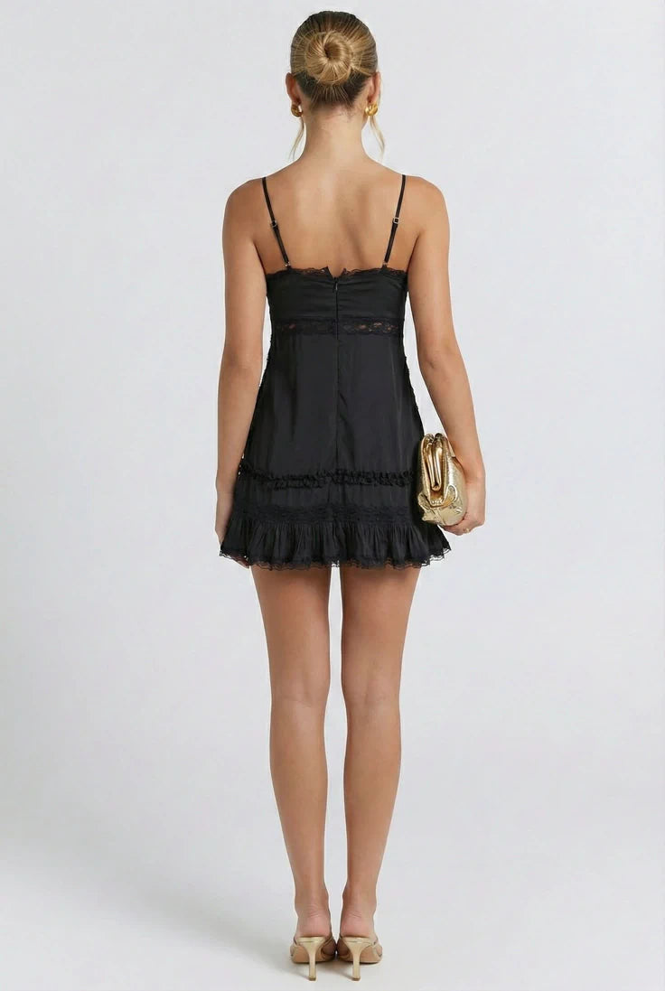 Lace Moment Mini Dress Black