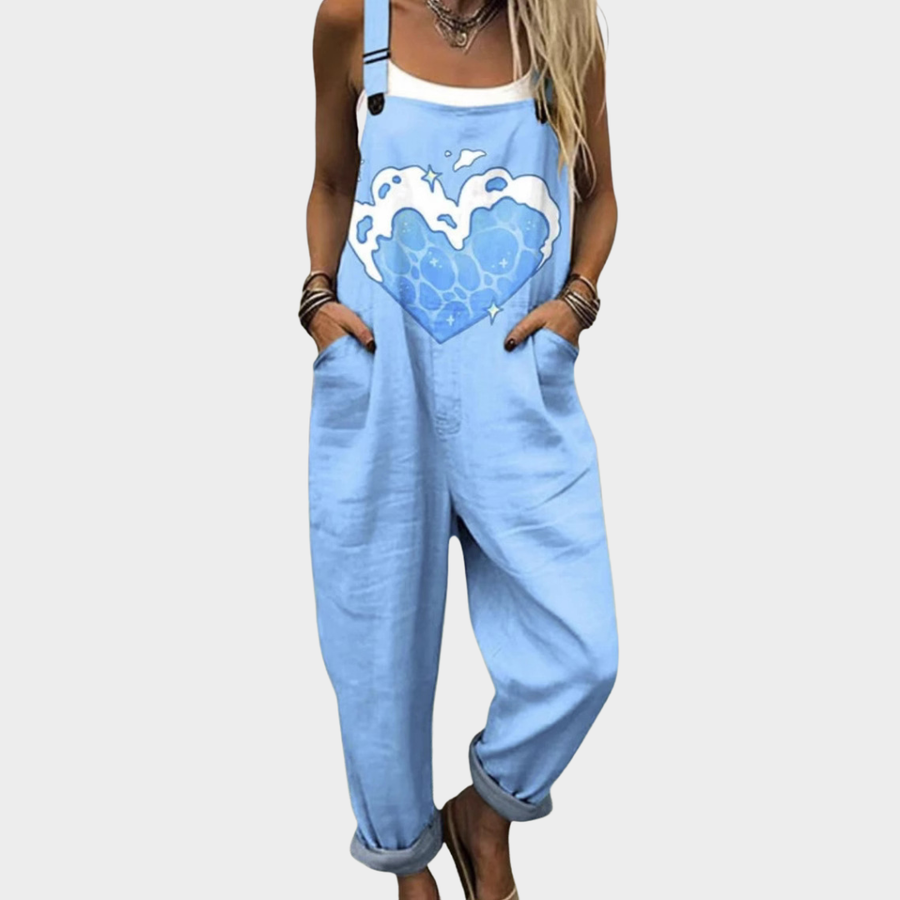 Catherine - Comfortable Printed Dungarees