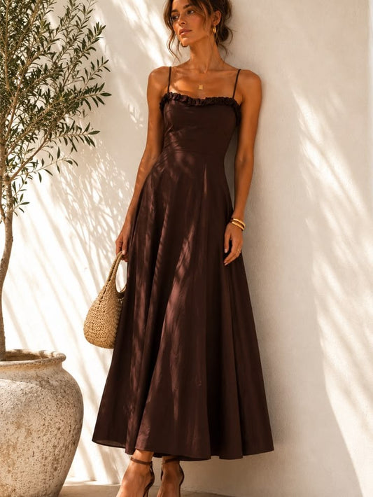 Blue Navy Dress Blue Navy Italy Chocolate Brown Cotton Midi Maxi Dress