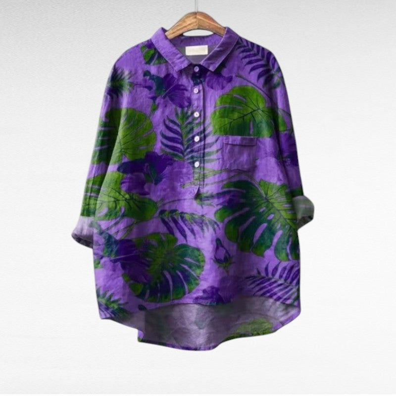 Amabel - Elegant Linen Summer Blouse