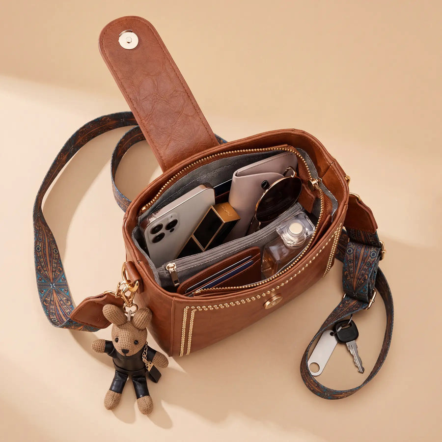 Clover – Vintage Satchel Handbag with Free Charm