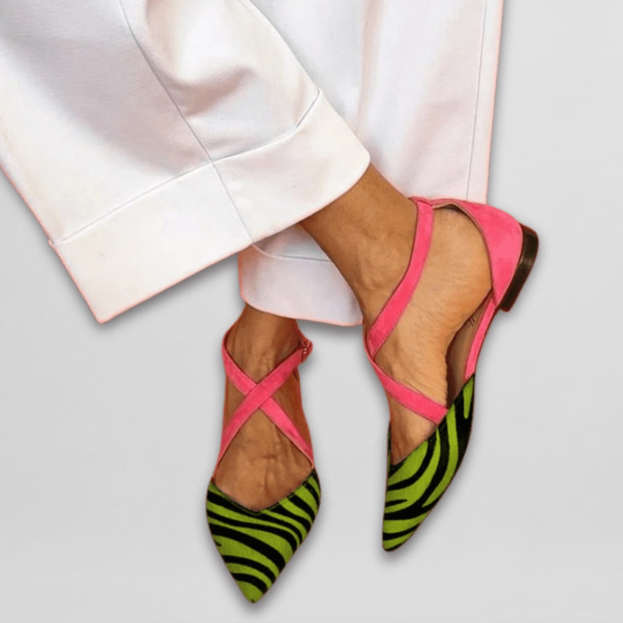 Elisa | Strappy Ballet Flats Green