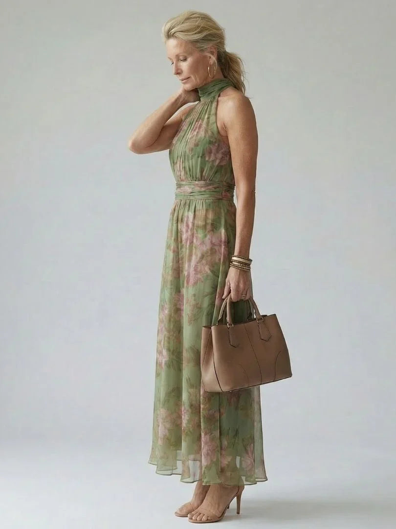 Laelia - Elegant Floral Halter Dress