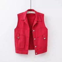Victoria Cropped Denim Vest