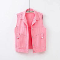 Victoria Cropped Denim Vest