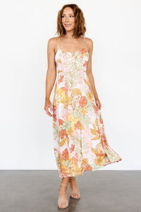 Womens Hilo Back Tie Maxi Dress Multi Size: Medium