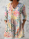 Xanthe - Long Blouse with V-Neck
