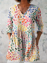 Xanthe - Long Blouse with V-Neck