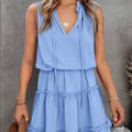 Dress Powder Blue Ruffled Shift Dress Color: Blue Size: M