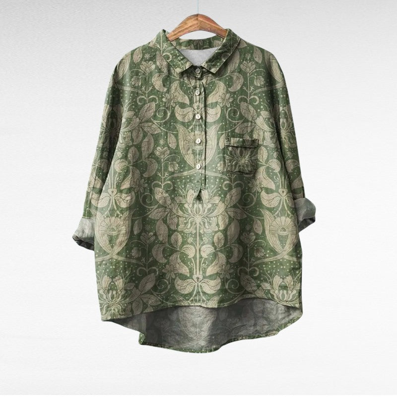 Naomi - Elegant Linen Summer Blouse
