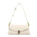Faux Leather Shoulder Bag with Metal Buckle - Amandine